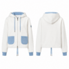 White and Blue Full-Zip Hoodie