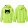 Lime and Black Pullover Hoodie with Cat Graphic