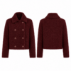 Maroon and Gold Cropped Boxy Boucle Jacket